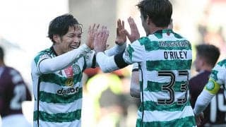 岩田初ゴールに古橋＆前田弾のセルティック、小田途中出場のハーツに快勝でリーグ6連勝！【スコティッシュ・プレミアシップ】