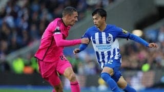 ウイングバック起用の三笘薫に英メディアは「7点」の評価　デゼルビ監督はチームの前半の出来を称える「前半は素晴らしいプレーをしたし、もっと得点できたはず」