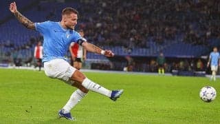 ラツィオがインモービレのクラブ通算200点目守り抜いて2位浮上！　鎌田先発に途中出場の上田はラストプレーで見せ場【CL】