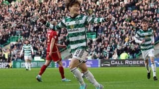 古橋が今季6点目も頭部負傷で途中交代…岩田も途中出場のセルティックがCL大敗払拭の快勝【スコティッシュ・プレミアシップ】