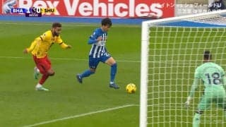 途中出場の三笘薫にスタジアムがどよめいた瞬間！超急加速ランからの強引な縦突破＆フィニッシュにスタンドから万雷の拍手「生き生きしてる！」