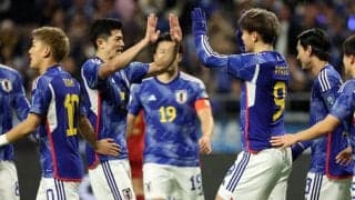 上田綺世の2発と鎌田大地のゴール！　日本代表が3点リードで試合を折り返す【2026W杯アジア2次予選】