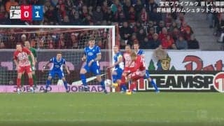 「上手すぎる」「素晴らしい」堂安律が天才的トラップ→“高精度ミドルシュート”炸裂　ボックス手前からゴールを狙いすまして左足一閃 “巻いて”打った瞬間