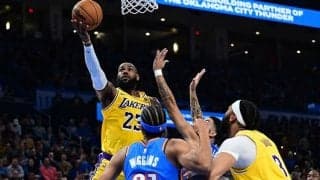 レイカーズ、3人がダブルダブル記録もサンダーに敗戦…八村塁は鼻骨骨折で欠場