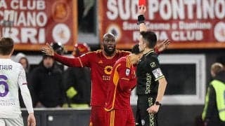 ローマに朗報！　ヴィオラ戦で一発退場ルカクは1試合停止でナポリ戦は出場可能に