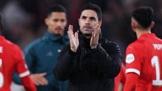 ライスのCB起用は「本当に良かった」、大胆ターンオーバーでもPSVと引き分けたアルテタ監督は選手を称える「本当に満足」