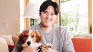 おでこにキス…大谷翔平、デコピンとの戯れが大反響　わずか6週間で驚愕の800万再生