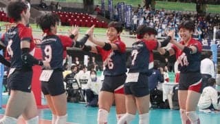 春高バレー　持ち味発揮の京都女子・京都橘がストレート勝ち