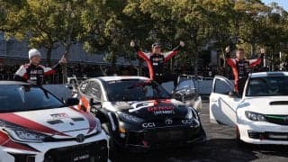 新城ラリー大感謝祭でモリゾウがGRヤリス・ラリー1のデモラン実施。抽選による同乗走行も