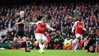 「今季最高のカウンターアタック」アーセナルの“マスタークラス速攻”が話題沸騰！超絶スローイングから技巧ゴールまでわずか10秒「全てが完璧だ」「マジで速い」