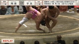 土俵で前方宙返り1回転！二度と見られないレベルのアクロバティック相撲に館内騒然「宇良が裏返し」「どっちも飛んだ」