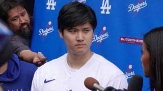 大谷翔平、愛犬デコピンのキャンプ帯同を明言　シーズンの遠征は「物理的に行けない」