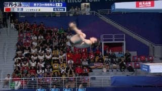 ライバル全員が呆れ顔 中国・王宗源が男子3m飛板飛込で一撃「100点超え」のスーパー演技 解説者も「いとも簡単に。余裕がありすぎる」と脱帽