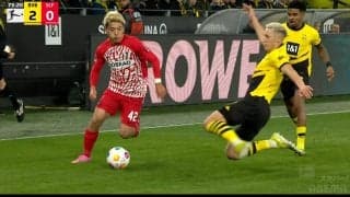 「堂安律だけ輝いてる」日本代表10番が“セルフ股抜き”からゴリゴリ縦突破した一部始終！フライブルク復帰戦で違い作り「キレキレ」「うまい」などファン興奮