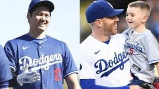 「この顔を見てよ！」ド軍主砲フリーマンが大谷翔平と愛息子の2ショット披露 米ファンもほっこり「ショウヘイは最高」