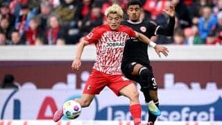 「速すぎじゃない？」「これ決めるの凄い」堂安律が抜け目ない同点ゴール！ ゴールを狙うフリーランで今季ブンデス2点目を記録「よく走り込んだ」