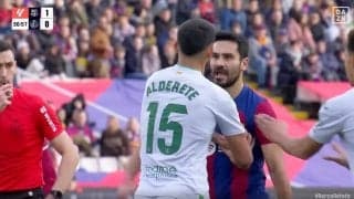 大乱闘が発生！ 首を掴んで吹っ飛ばされる→相手が逆ギレして突き飛ばす瞬間　激しく削られてたバルサ選手たちの怒りが一気に爆発！両軍選手が入り乱れる緊急事態	