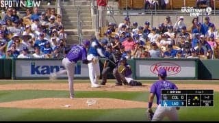 「スゴい音したな！」「ホームラン60本狙えるだろ」大谷翔平が打球速度188km、フェンス直撃の弾丸“ホームラン未遂弾”を炸裂した瞬間　凶暴すぎる打撃音にスタジアム騒然