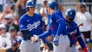 大谷翔平の「顔に笑顔が」　OP戦から炸裂…MVPトリオの揃い踏みに衝撃「最強打線！」