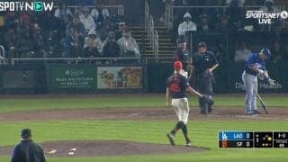 キレながら剛速球を投げる！早く中止にしろよ！ ドジャース打線をねじ伏せた“荒れ球系剛速球投手”がブチギレる瞬間　豪雨の中でも奪三振マシーンぶりを発揮