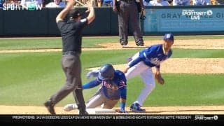 名手ベッツも思わず「えっ？」と困惑の表情 悠々タッチアウトのはずが新ルールで一転セーフに