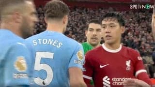 お前、なかなかやるじゃねえか！ リバプール遠藤航がカッコ良すぎる瞬間　激しく潰しあった相手と試合後に称え合う胸熱シーン「最高！」「泣けるな…」