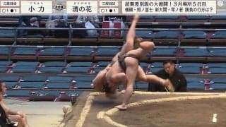三段目の18歳小兵力士、大型力士に衝撃の投げ！ 美しさと豪快さに館内どよめき