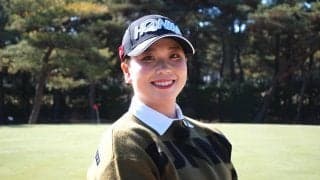 後藤未有、短い距離のバンカーショットは左足体重で構える