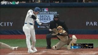 大谷翔平の「打球速すぎ注意報」174.9キロで飛ぶロケット安打が瞬時に外野へと消える衝撃映像