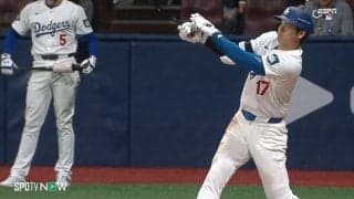 一斉に「うわっ！」と仰天 大谷翔平、合わせただけでもホームラン級の当たりに次々と口が開く観客たち