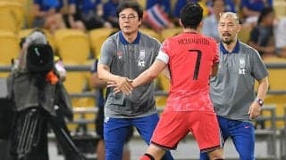 「選手たちの意志がなかったら…」難しい中でタイを粉砕、韓国のファン・ソンホン暫定監督の目線は日本とも対戦する“本業”のパリ五輪最終予選へ「良い結果を出したい」