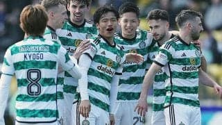 負傷明けの旗手怜央が先制点のOG誘発！　日本人4選手先発のセルティックが快勝で次節オールドファームへ【スコティッシュ・プレミアシップ】