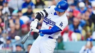 たった6試合目で記録した“ド軍史上最速”　大谷翔平の186キロ爆速打に米衝撃「音が違った」