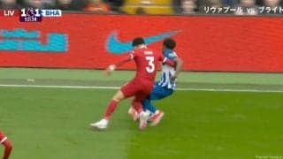 「追いつくのかよ！」「世界最高レベル」リバプール遠藤航がブライトンのスピードスターを圧倒的に潰して“完全完封”　爆速スピードで鬼プレスを炸裂した瞬間　