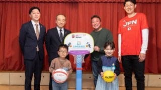 元日本代表・川村卓也氏が幼稚園児にバスケの楽しさ伝える「この経験きっかけに好きになって」