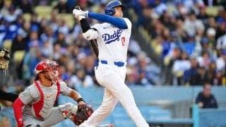 【MLB】大谷翔平、ついに待望の今季1号“170キロ”弾丸アーチ　「ショウタイムの始まりだ」