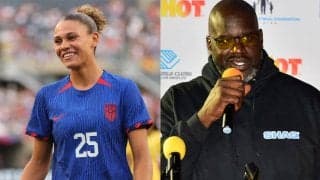 ゴールを守る迫力桁違い！元NBA選手オニール氏がなでしこ戦控えるアメリカ女子、ロッドマンの娘とPK対決！結果は…