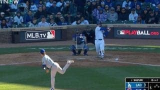 鈴木誠也がイラついた！ 山本由伸の伸び上がる“剛速球ストレート”が話題に　空振り三振に斬った一球にファン騒然 「オリックス時代を思い出す」「カーブ投げないんかいw」