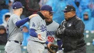 「やりすぎだ」ド軍内野手が審判に激怒　雨天中断前に“ひと悶着”「適切ではない」