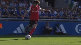 「激アツ！」「代表でもみたい！」伊東純也のワンタッチ突破からドンピシャクロス→中村敬斗が豪快ヘディングゴール！日本代表コンビの完璧すぎる崩しにファン熱狂「かっこよすぎ」