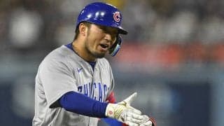 【MLB】鈴木誠也、8試合ぶり3号は左翼への豪快弾　会心ガッツポーズ、5回1失点の今永昇太2勝目へ強力援護