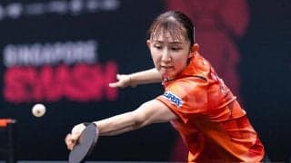 早田ひな、2－0リードから相手にアクシデント　ルーマニア選手が腰の違和感訴え棄権、ストレート勝利で連勝【ITTFワールドカップ2024】