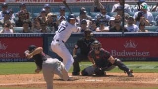 打ち始めたらフォームなんて関係ねえ！大谷翔平、体を半分折るような「変則打ち」でも打球は猛烈170キロオーバー