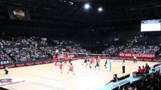 永露元稀のアタックや水町泰杜のトスに歓声。WD名古屋がチャリティー紅白戦を実施