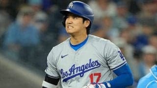 大谷翔平、同点機に凡退でド軍連勝6でストップ　本拠地ならHRの大飛球も…得点圏打率.176