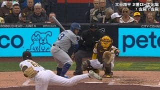 大谷翔平の打席でも起きた捕手の異変 “魔球”連投に必死の懸命連続キャッチ「どこにいくか分からん」特製ミットでも対応できず