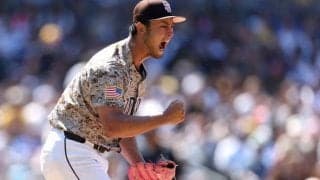 ダルビッシュ有が日米通算199勝達成！ 7回無失点「気合い十分」の熱投！ 大谷翔平は腰の張りで欠場し対戦は実現せず