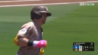 えっ、アウト？ホームラン確信の打者 余裕のランニングも三塁でタッチされて呆然とする珍事発生