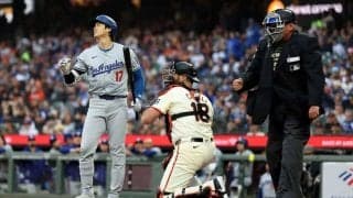 大谷翔平が不満あらわ…解説も同情「低かったと思う」　ストライク判定に首傾げて驚き