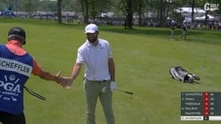 【動画】パパとなったスコッティ・シェフラーは12位発進　1番パーでは残り167ヤードのセカンドを叩き込みイーグル